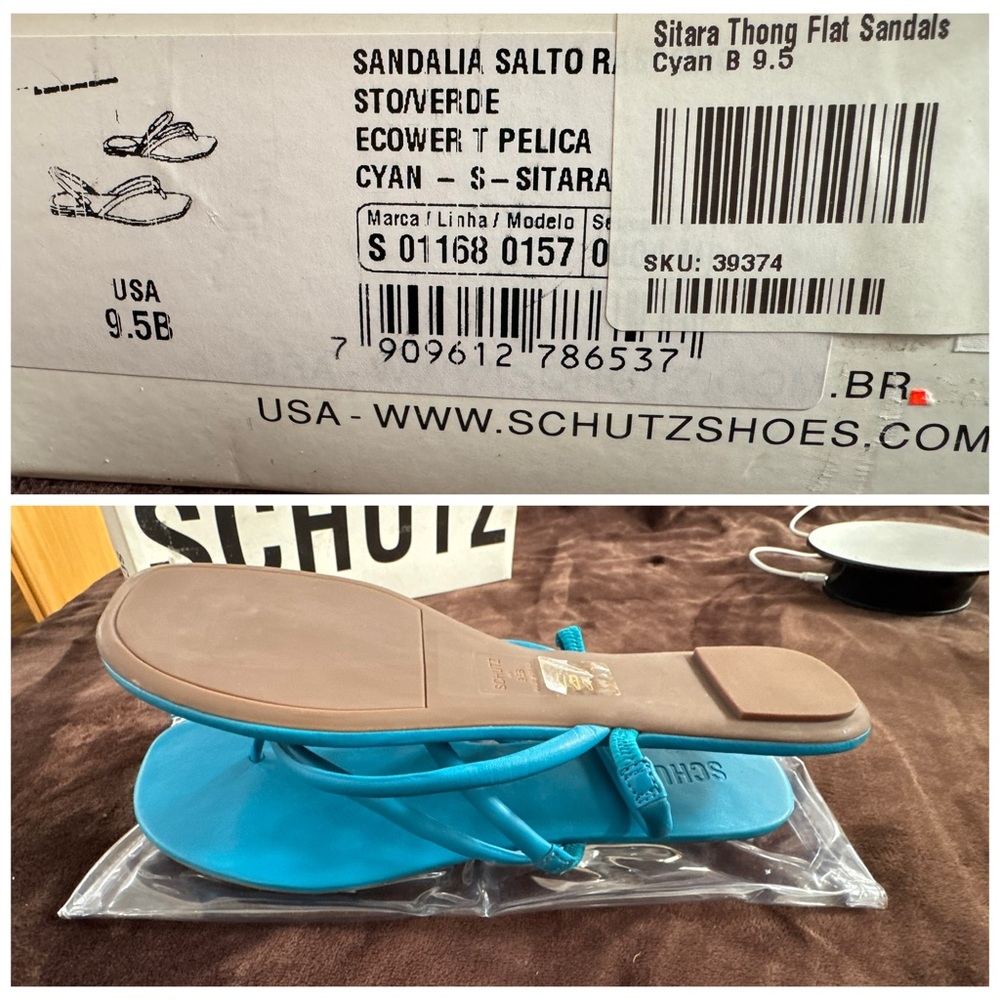 SCHUTZ Bright Blue Sandals season size 9.5 - Picture 13 of 13